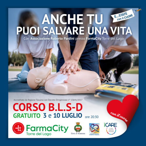 Angeli del Cuore: corso BLSD gratuito alla FarmaCity di Torre del Lago